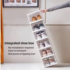 Foldable Clear Shoes Storage Box Stackable Closet Organizer NEW