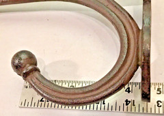 Lg HD Black 9 1/2″ Double Wall Barn Stable Cast Iron Hook Tack Harness Coat Hat