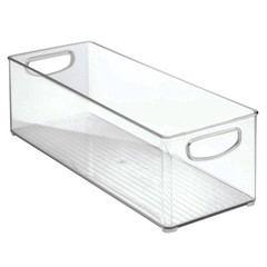 iDesign 0.28 cu ft Clear Storage Bin 6 in. H X 5 in. W X 16 in. D Stackable
