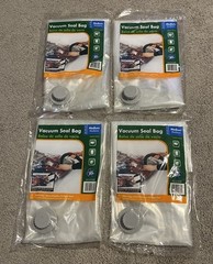 Vacuum Seal Storage Bags MEDIUM Air Release Valve Clear Plastic NEW Sealed 4 Pcs
