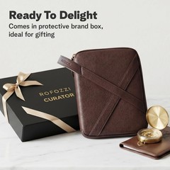 Vegan Leather Travel Tech Pouch, Electronics & Cable Case Organizer with Padd…