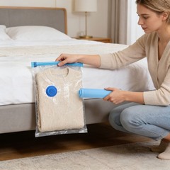 15PCS Vacuum Storage Bags with Hand Pump Space Saver for Clothes Bedding Travel