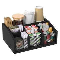 NOVIMANGO Coffee Station Organizer, Bar Organizer for standard, Black