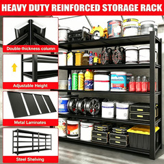 84” Garage Shelving 5 Tier Metal Shelf 3000LBS Metal Heavy Duty Garage Shelving
