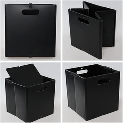 Foldable Black Storage Cubes with Handles – 4 Pack Baskets for Organizing