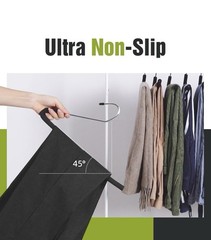 10 Open Ended Slacks Pants Hangers Non Slip Foam Padded Chrome Heavy Duty