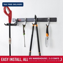 Rubbermaid FastTrack Garage Storage Utility Hooks 5 Piece Black All in One Rail