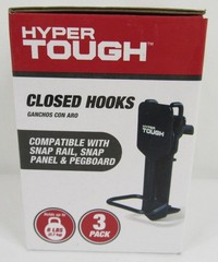 Hyper Tough Closed Hooks 3 Pack Tool Organizing Compatible Snap Panel Pegboard