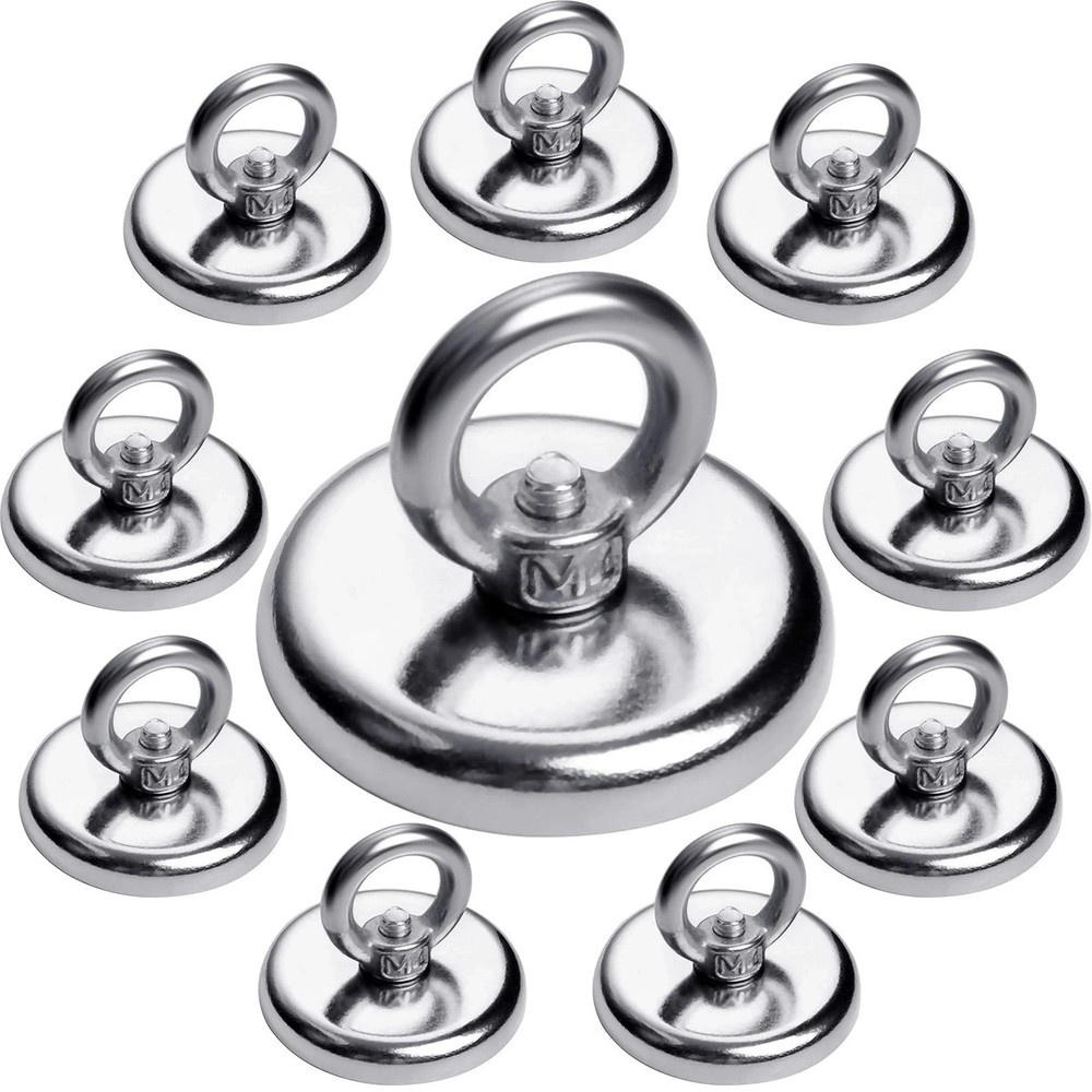Strong Magnetic Hooks 10 Pack, 100 LBS Pulling Force Rare Earth Neodymium