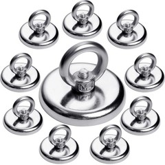 Strong Magnetic Hooks 10 Pack, 100 LBS Pulling Force Rare Earth Neodymium