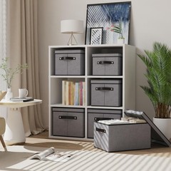 Fabric Storage Boxes 7.1 x 9.1 x 13 Inch Baskets for Shelves with Lids Wardro…