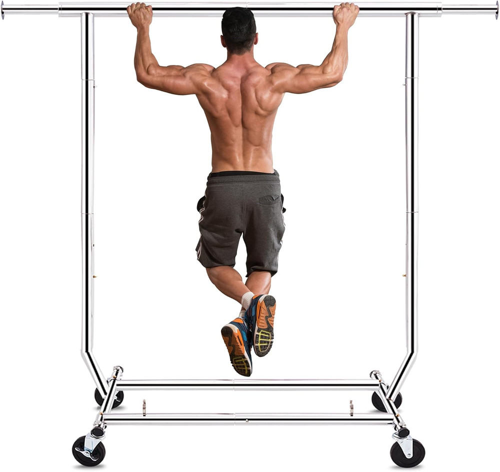 HOKEEPER Clothes Rack, Rolling Clothing Racks for Hanging Clothes, Portable Clot