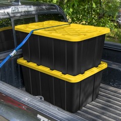 Sterilite 38 Gallon Industrial Stackable Storage Tote Lidded Containers, 16 Pack
