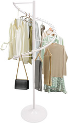 Spiral Clothing Rack Rotating Iron Clothing Rack Portable Garment Rack with Larg