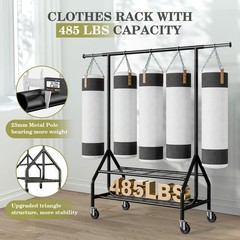 Holiwei Clothes Rack 2 Heavy Duty Garment Rack Load 450 Lbs Standing Rolling