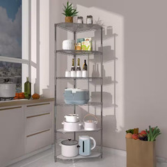 6-Tier Heavy Duty Steel Wire Corner Shelving Unit in Chrome (20 In. W X 20 In. H