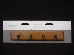 2 Threshold 4 Hook Key Rail 8 ¾“ Vintage Walnut & Soft Iron Finish No. 085030205