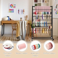 15 Tier Metal Ribbon Organizer Movable Ribbon Holder Wreath Crochet Rolls Holder