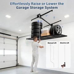 Overhead Garage Ceiling Mounted Storage Rack Lift Heavy-duty Height Adjustable