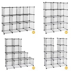 12-Cube Storage Shelf Wire Cube Storage Organizer DIY Closet Cabinet Living Room