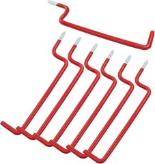 10 Pcs Screw in Ladder Hook Red Screw-in Garage Hooks 19.2cm/7.56″ Wall