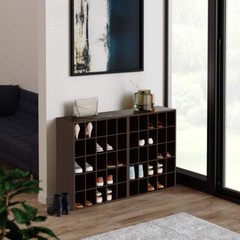 32 in. H x 24 in. W x 12 in. D Espresso Wood Look 25-Cube Storage Organizer