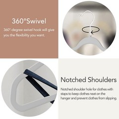 50 Pack UltraThin Plastic Clothes Hangers 17.7 Inch SpaceSaving Slim Hangers…