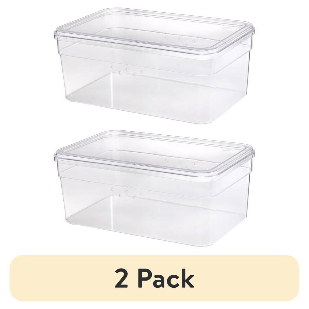 (2 pack) Mainstays Clear Glossy Plastic Small Closet Storage Shoe Organizer Shoe