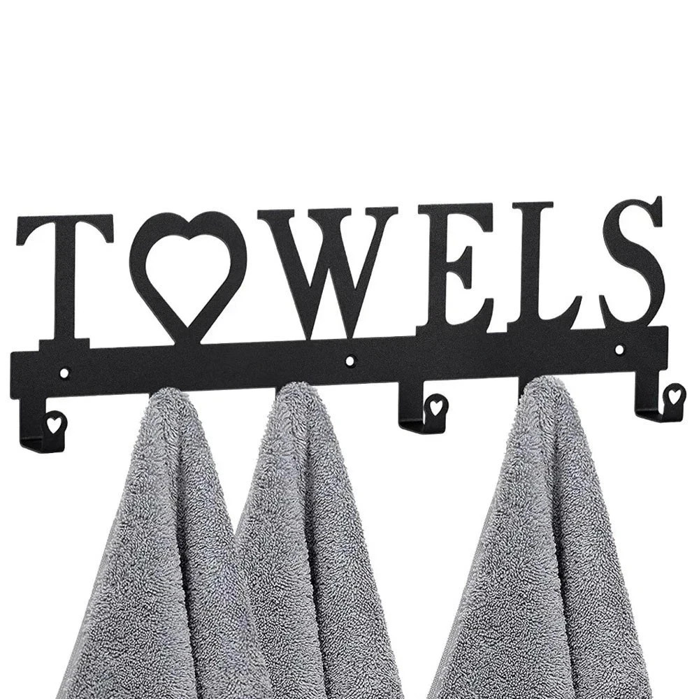Gothic Black iron Wall Hooks Heavy Duty Wall Mounted Hangers for Bathroom Kitche