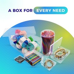 10-Pk Clear Hinged Plastic Container Keepsake Storage Boxes 3 1/2″ L x 2 9/16″ W