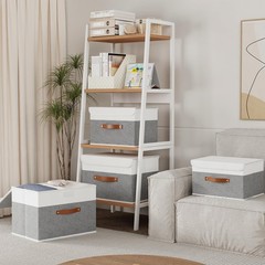 Linen Storage Cube, Washable Closet Organizer With Leather Handle