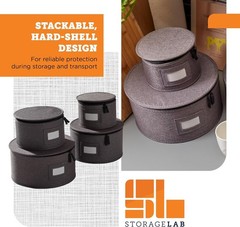 Luxury Gray China Storage Boxes with Dividers – Ideal for Dinnerware Protection