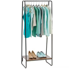 Black Metal Garment Clothes Rack 25 In. W X 59 In. H