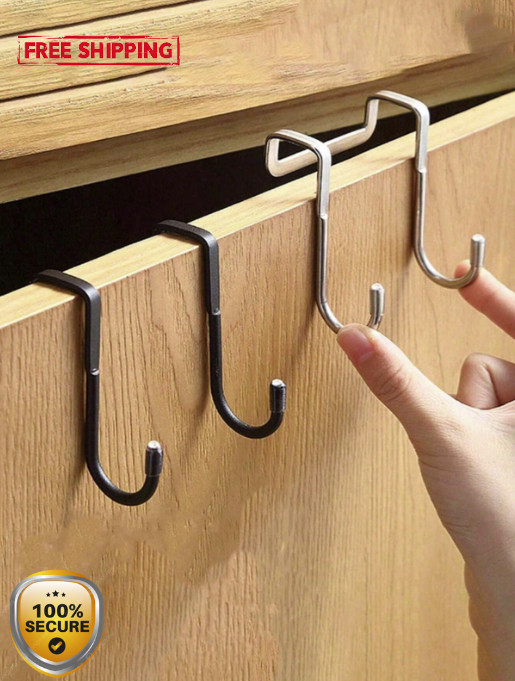 1pc Stainless Steel Double S Hook – No Drilling, Towel & Coat Hanger – NEW