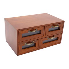 Vintage Small Wooden Desktop Storage Box Drawer Display Shelf Organizer Craft US