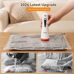 Vacuum Storage Bags for Travel with Rechargeable Air Pump 12 Pack Space Saver
