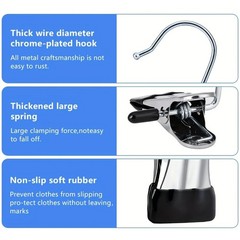 Pants Hangers with Clips Heavy Duty 10 Pack Adjustable Metal Pants Hanger Skirt