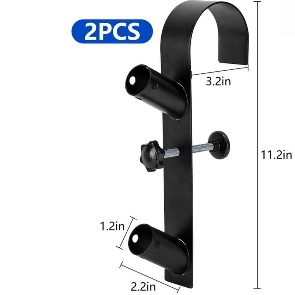 Pool Hook Adjustable Metal Dual Hook Black 28.5 x 13.7 cm for Leaf Net