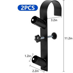 Pool Hook Adjustable Metal Dual Hook Black 28.5 x 13.7 cm for Leaf Net