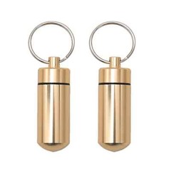 2pcs Pills Box Small Aluminum Alloys Travel Storage Box Key Chain Travel Outdoor
