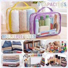 6 Pcs Clear Packing Cubes for Travel Luggage Organizer Bag See Through PVC wi…