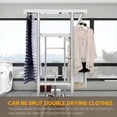 Large Size Garment Rack Clothes Double Rails Hanging Heavy Duty&5 drying racks