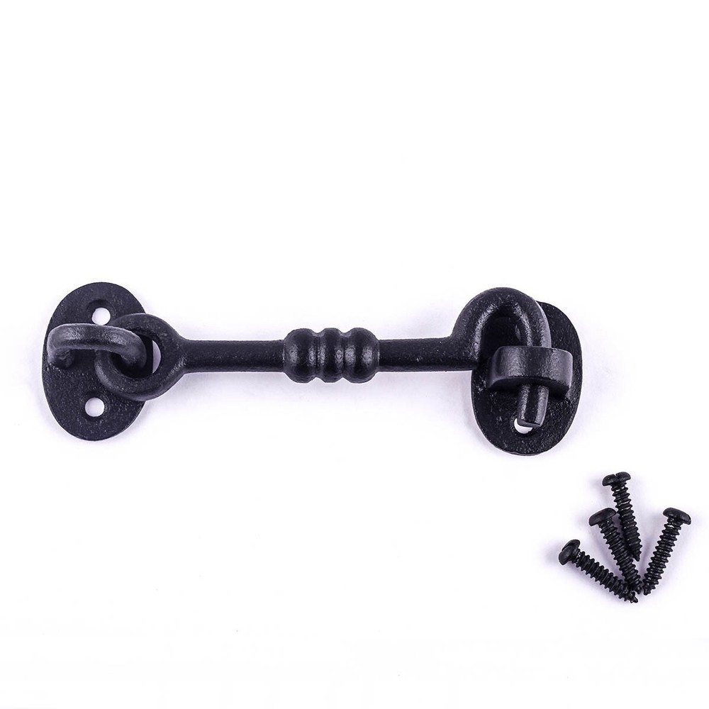 Renovators Supply Gate Latch Lock 5″ Wrought Iron Hook and Eye Door Lock Latch