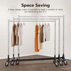 HOKEEPER Commercial Z Base Garment Rack Hold 500LBS Heavy Duty Clothing Rack