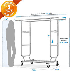 HOKEEPER Clothes Rack Heavy Duty Clothing Rack Load 650 LBS Collapsible Garment
