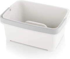 Versatile Large Storage Caddy – Easy Clean Plastic Bin with Foldaway Handle