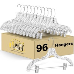 96 Quality Hangers Skirt Clear Plastic Hangers – Crystal Cut Hangers for Clothes