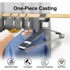16.5 Inch 304 Stainless Steel Clothes Hangers Heavy Duty Metal 10 Pack