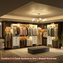 5FT Small Closet System with 3 Fabric Drawers 60 Inches Walk In Closet Organizer