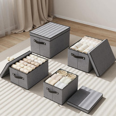 Fabric Storage Bin with Lid, 7.1 X 9.1 X 13 Inch Foldable Storage Box for Shelve